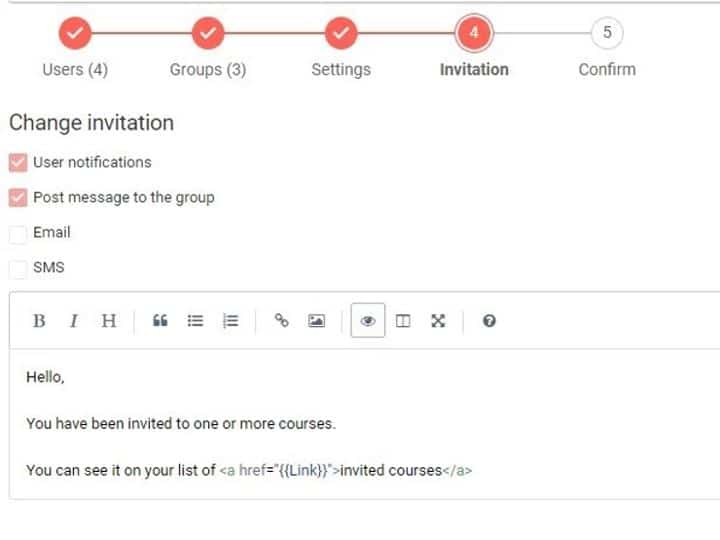 User invitation and channels example