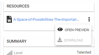 When download is removed, then the option is disabled, and the preview does not have download options either.