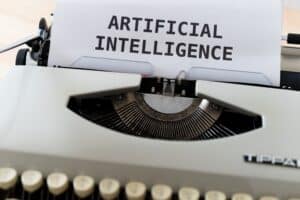 Artificial Intelligence written on type writer
