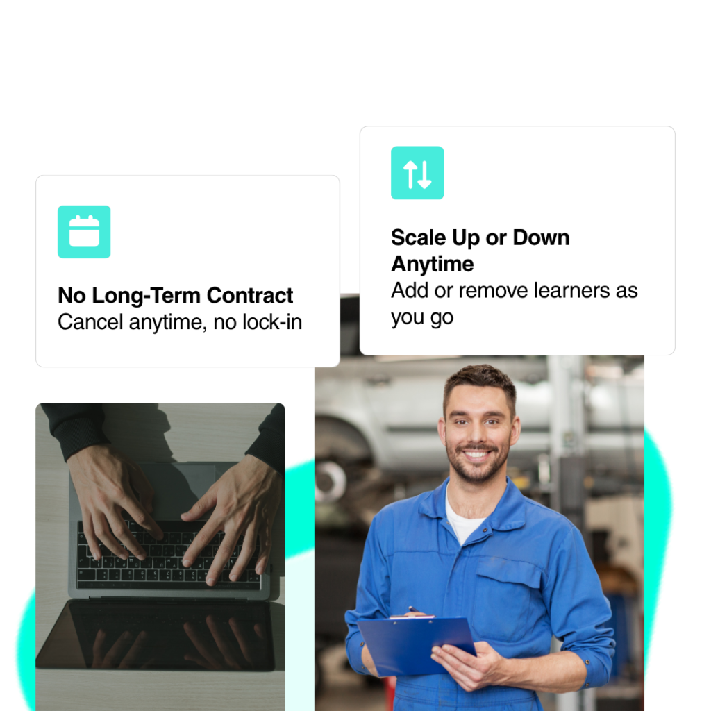Scale up pr Down anytime, No long term contract